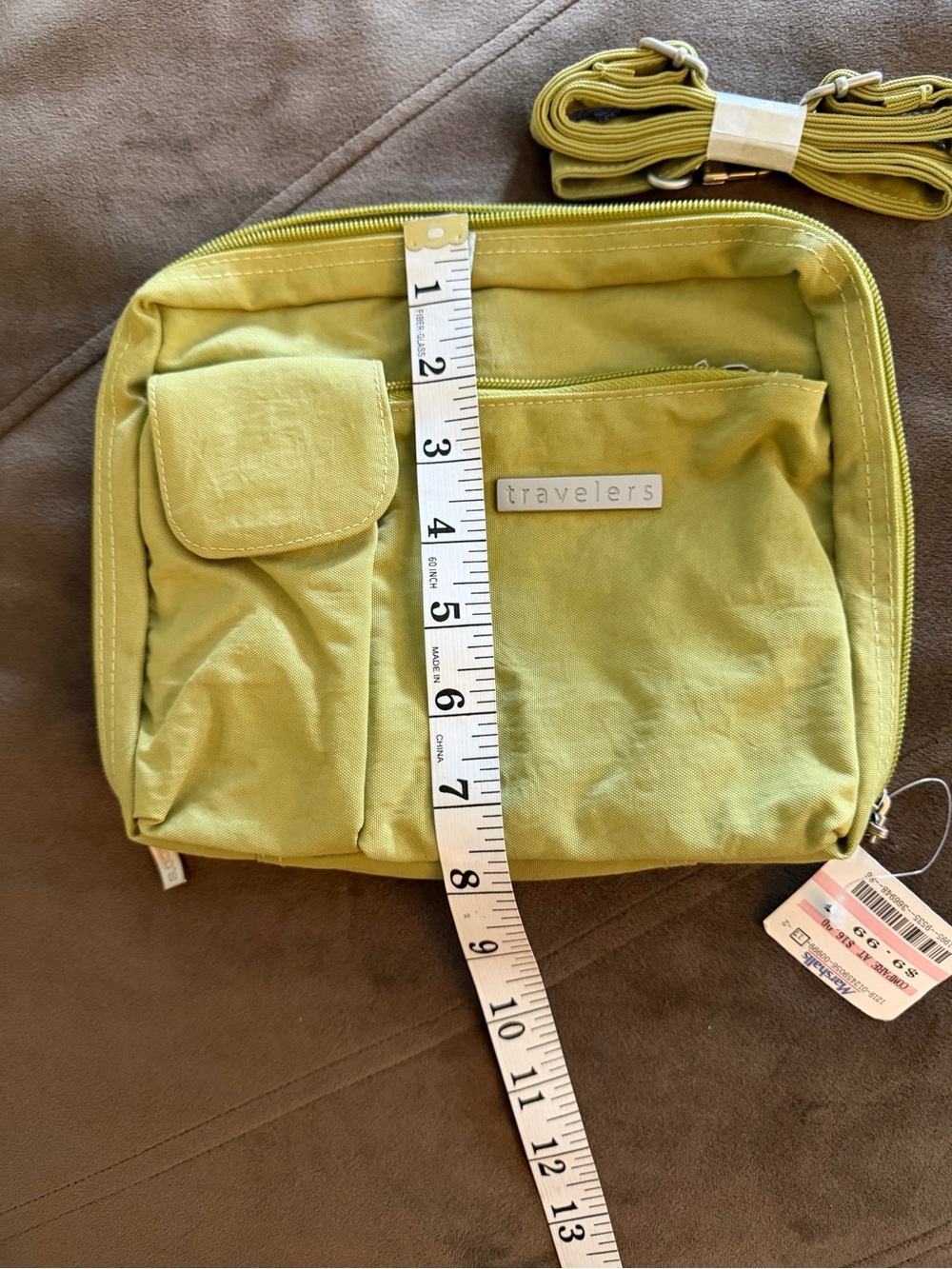 Travelers Lime Green Crossbody Bag with Adjustable Strap - Picture 9 of 9